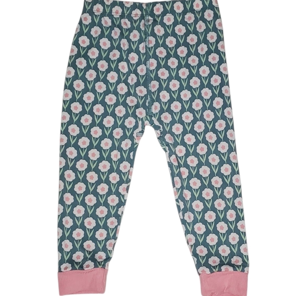 Sweet Bamboo Pajama Bottoms Green Floral Baby Girls 12-18 Months